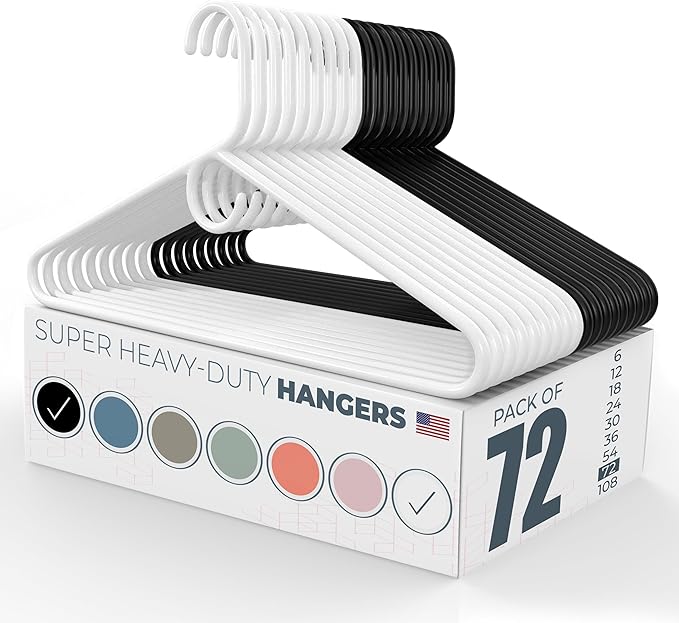 Neaties Super Heavy Duty Clothes Hangers 50+ Pack – Made in The USA - 10lb by NeatiesHangers
