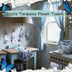 Breling Set of 6 Blue Daisy Kitchen Towel Vintage Themed Dish Towel Bathroom - Image 4