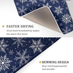 Winter Blue Snowflake Dish Drying Mat - Image 3