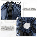 BeeGreen Navy Blue Travel Laundry Bag w Drawstring & Handle College Dorm Room - Image 3