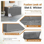 Greesum 100 Gallon Resin Patio Storage Box for Garden Tools, Outdoor Furniture Cushions, Pool Supplies, Gray - Image 5