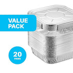 MontoPack 8” Disposable Aluminum Foil Square Baking Pans | 8 x 8 Cake Pan Tin - Image 2