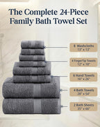 LANE LINEN 100% Cotton Bath Towels Set - Image 3