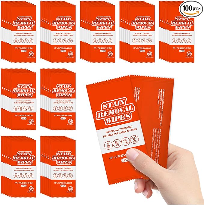 Stain Remover Wet Wipes Bulk, Individual Wrapped Stain Remover by RSQAZQ