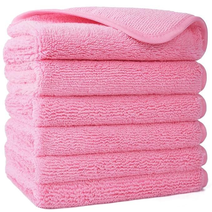 POLYTE Premium Lint Free Microfiber Washcloth Face Towel, 13 x 13 in by Polyte
