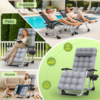 Suteck Zero Gravity Chair, Reclining Camping Lounge Chair w/Removable Cushion, Upgraded Lock and Cup Holder, Reclining Patio Chairs Folding Recliner for Indoor and Outdoor - Image 6