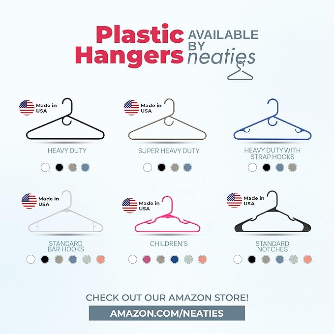 Neaties Plastic Hangers 150 Pack – Made in The USA – 6lb Capacity Standard - Image 7