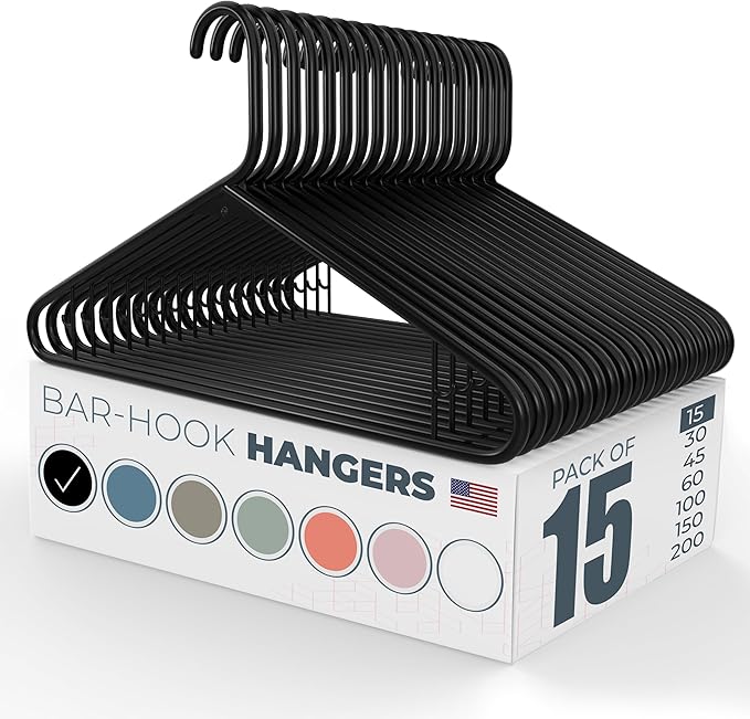 Neaties Plastic Hangers 15 Pack – Made in The USA – 6lb Capacity Standard by NeatiesHangers