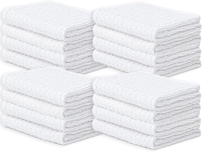 Looperry White Terry Cloth Rags 16"x19" Inches Ribbed by Looperry