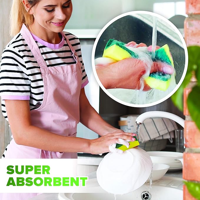 Heavy Duty Scrub Sponges by SCRUBIT – Kitchen Dish, Sink and Bathroom Cleaning - Image 5