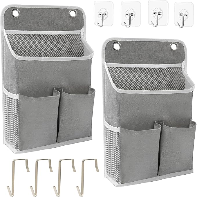 2-Pack Hanging Storage Organizer, Over The Door Hanging Bags/Wall Baskets by LASAMOLL