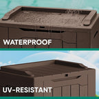 Devoko 30 Gallon Resin Deck Box 2 Pack Outdoor Indoor Waterproof Storage Box for Patio Furniture Pool Accessories Storage for Cushion Garden Tools (Brown, 2 Pack) - Image 3