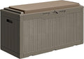 Greesum 100 Gallon Resin Deck Box Large Outdoor Storage with Cushions for Patio Furniture, Garden Tools, Pool Supplies, Weatherproof and UV Resistant, Lockable, Coffee by BuynowfromGreesum