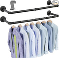 OROPY Industrial Pipe Clothes Rack Wall Mounted Set of 2, 38.4 inches Heavy by OROPY
