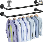 OROPY Industrial Pipe Clothes Rack Wall Mounted Set of 2, 38.4 inches Heavy by OROPY
