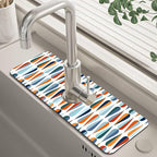 Mid-Century Drop Shapes Kitchen Sink Splash Guard Mat Absorbent Fast Drying Mat by Unknown