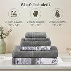 Modern Threads Ophelia 6-Piece 100% Cotton Towel Set – Reversible Yarn Dyed - Image 3
