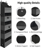 Over Door Organizer with 5 Large Pockets, Heavy Duty Hanging Organizer Storage - Image 3