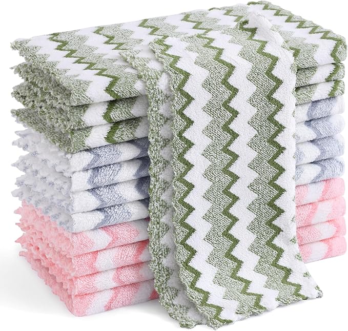 Homaxy 12 Pack Kitchen Dish Cloths, Ultra Soft and Absorbent Dish Towels by Homaxy