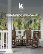 KINGYES Oversized Outdoor Rocking Chair, All-Weather Patio Rocking Chairs for Porch, HDPE Outdoor Patio Rockers with High Back & Wide Seat for Garden, Lawn, Coffee - Image 9