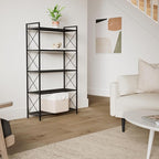 SONGMICS 5-Tier Metal Storage Rack, Shelving Unit with X Side Frames, Dense Mesh, 12.6 x 31.5 x 57.3 Inches, for Entryway, Kitchen, Living Room, Bathroom, Industrial Style, Ink Black UBSC185B01 - Image 2