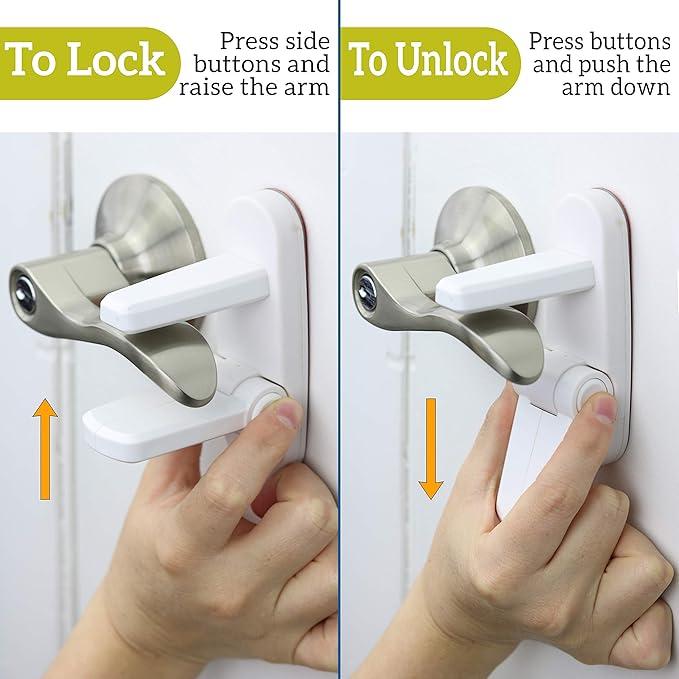 Door Lever Lock – Prevents Toddlers from Opening Doors – Easy One-Hand Operation - Image 2