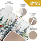 Pine Tree Dish Drying Mat for Kitchen Counter 16x18 Inch Forest Deer Absorbent - Image 4