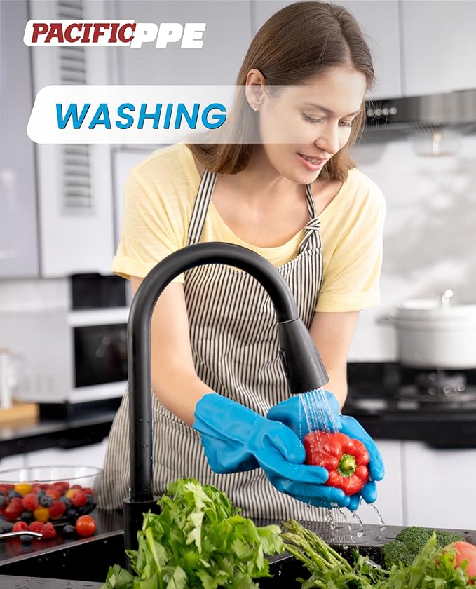 PACIFIC PPE 2 Pairs Reusable Dishwashing Cleaning Gloves - Image 5