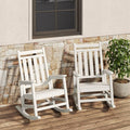 HDPE Rocking Chair Outdoor Set of 2 - Poly High Back Porch Rocker Chairs for Adults - All Weather Resistant Furniture for Patio Front Porch - White by Garvee