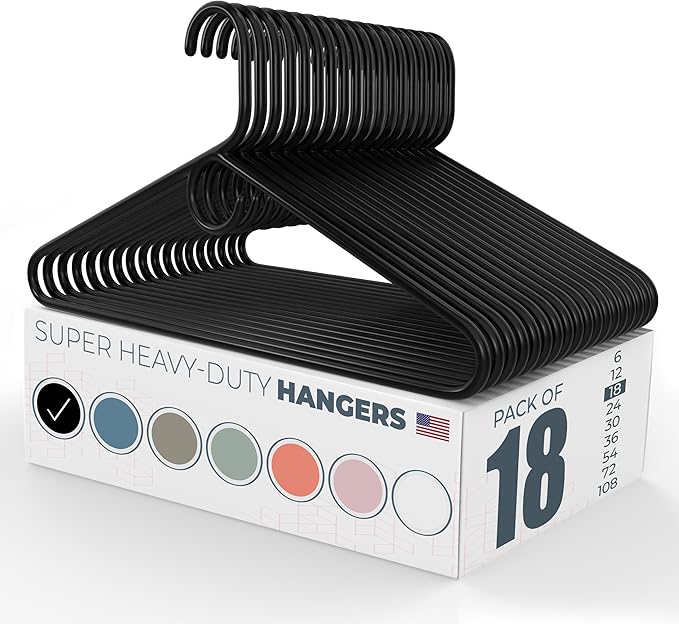 Neaties Super Heavy Duty Clothes Hangers 18 Pack – Made in The USA - 10lb by NeatiesHangers