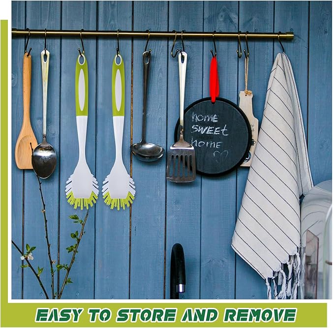 Hsei 20 Pcs Light Green Kitchen Scrub Dish Brush Bulk - Image 6
