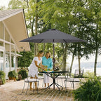 Blissun 7.5 ft Patio Umbrella, Yard Umbrella, Outdoor Market Umbrella with Push Button Tilt Crank, Dark Grey - Image 6