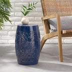 Christopher Knight Home Ruby Outdoor 12" Iron Side Table, Dark Blue - Image 2