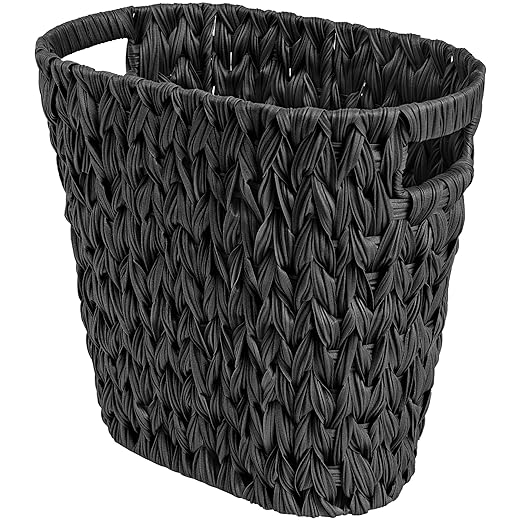 GRANNY SAYS Wicker Waste Basket, Waterproof Bathroom Trash Can, Decorative Boho - Image 8
