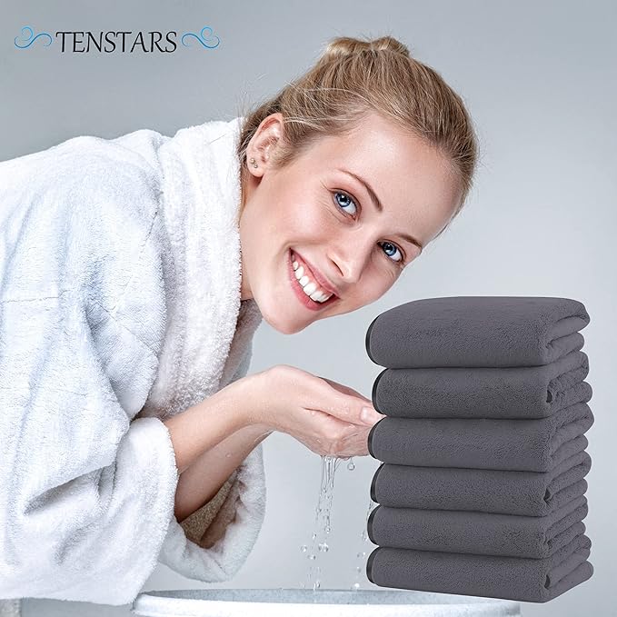 TENSTARS Silk Hemming Hand Towels - Image 4