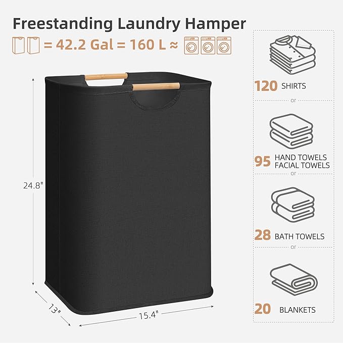 STORAGE MANIAC 2-Pack Large Laundry Hamper, 80L Collapsible Laundry Basket - Image 3