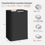 STORAGE MANIAC 2-Pack Large Laundry Hamper, 80L Collapsible Laundry Basket - Image 3
