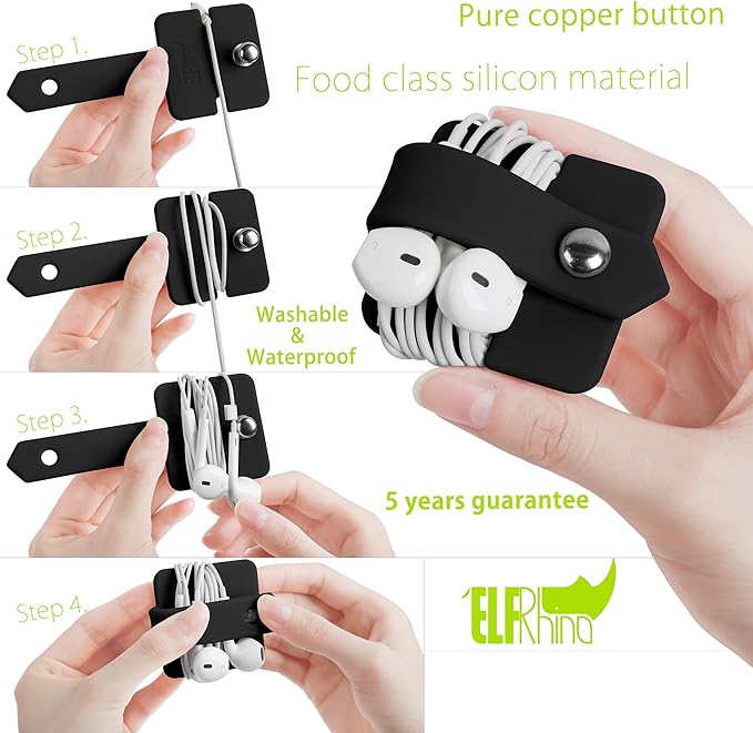 Cord Organizer Earbuds Holder Earphones Wrap Headset Headphone Wrap Winder Cord - Image 5