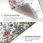 Giwawa Flower Herbs Dish Drying Mat Botanical Plant Dishes Drainer Mat 18x24 - Image 3