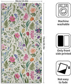 Spring Floral Hand Towels for Bathroom Set of 2 Pink Flowers Sage Green Leaves - Image 2