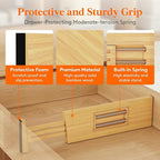 Lifewit 4" High 4 Pack Bamboo Drawer Dividers 31-40cm/12-16 Adjustable Wooden - Image 3