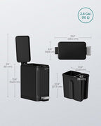 SONGMICS Bathroom Trash Can, 2.6-Gallon Trash Bin - Image 7