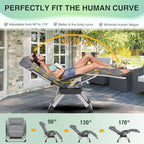 Suteck Oversized Zero Gravity Chair,33In XXL Outdoor Recliner Chair w/Removable Cushion&Headrest, Camping Lounge Chair w/Upgraded Lock&Footrest, Reclining Patio Chairs for Indoor Outdoor,500LBS - Image 4