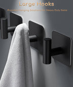 4 Pack Large Heavy Duty Wall Hooks - 26lb Max - Image 2