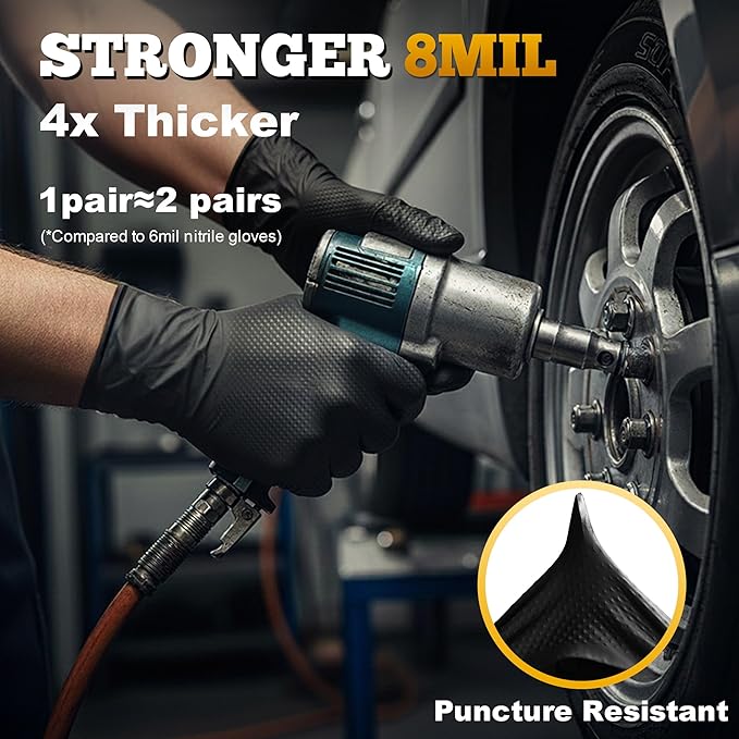 TitanFlex Heavy Duty Black Industrial Nitrile Gloves - Image 2