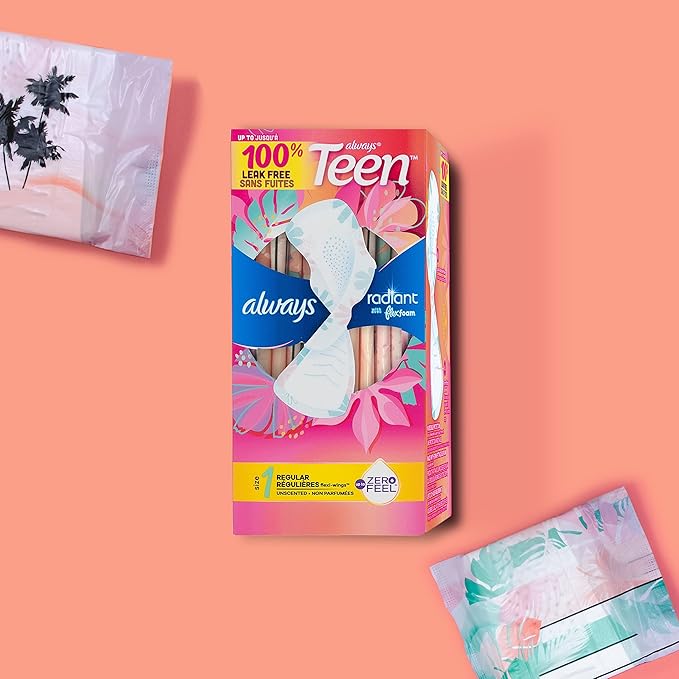 Always Radiant Teen Pads, Size 1, - Image 7