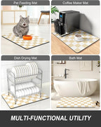 Rnivvi Dish Drying Mat for Kitchen Counter, XL 15 x 24" Cute Checkered - Image 7