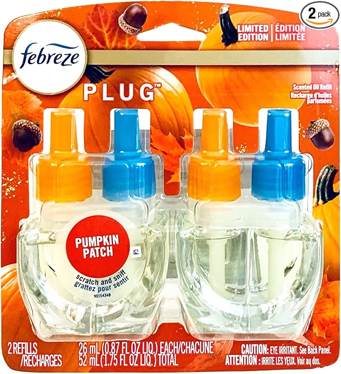 Febreze Plug Air Freshener Refills, Limited Edition Fresh-Harvest Pumpkin Scent by Febreze