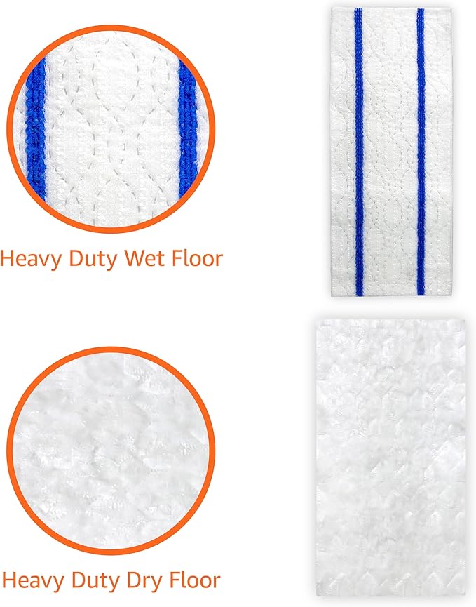 Amazon Basics Wet & Dry Sweeper Kit, 1 Sweeper Handle, 7 Heavy Duty Dry Floor - Image 4