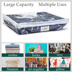 Hoolerry 6 Pieces Sweater Storage Bags Plastic Clear PVC Clothes Storage Bags - Image 7